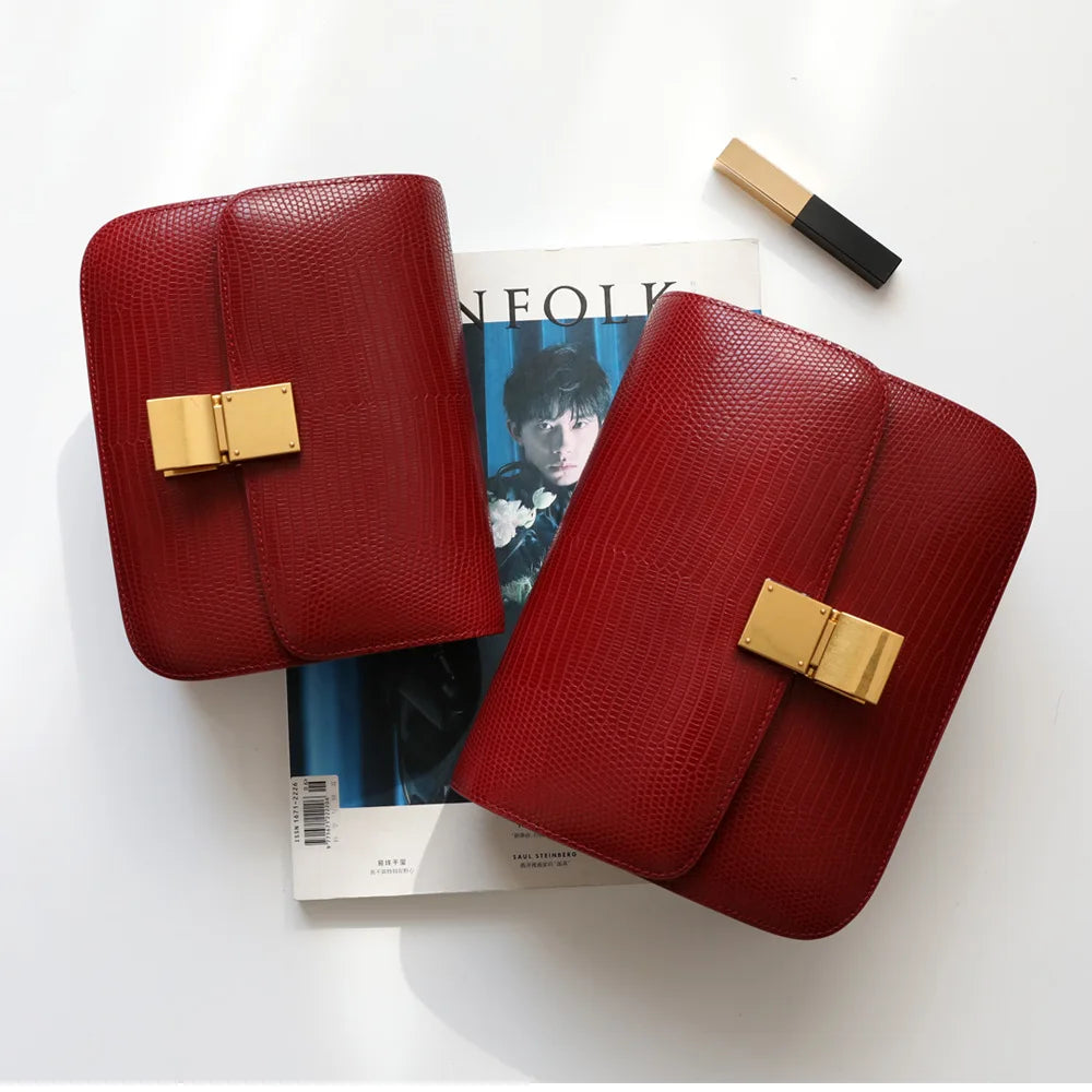 UBELLIN New Lizard Pattern BOX Tofu Bags Women Leather Shoulder Messenger Portable Luxury Small Square Bag Women Fashion Trendy