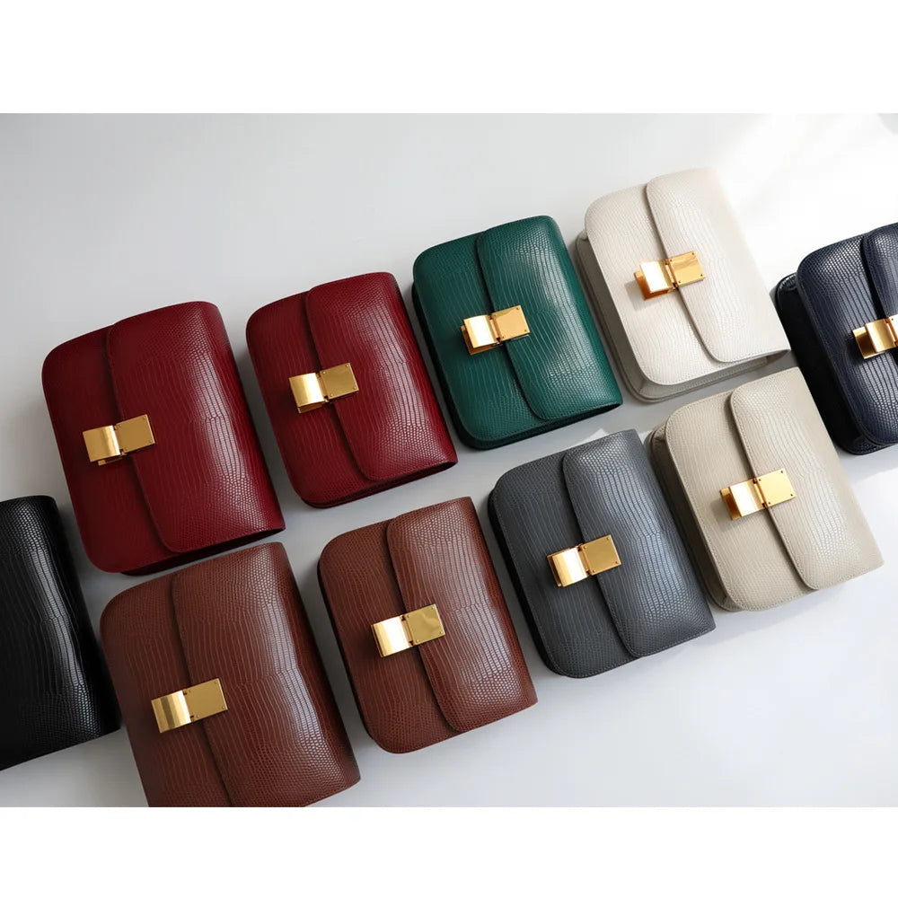 UBELLIN New Lizard Pattern BOX Tofu Bags Women Leather Shoulder Messenger Portable Luxury Small Square Bag Women Fashion Trendy