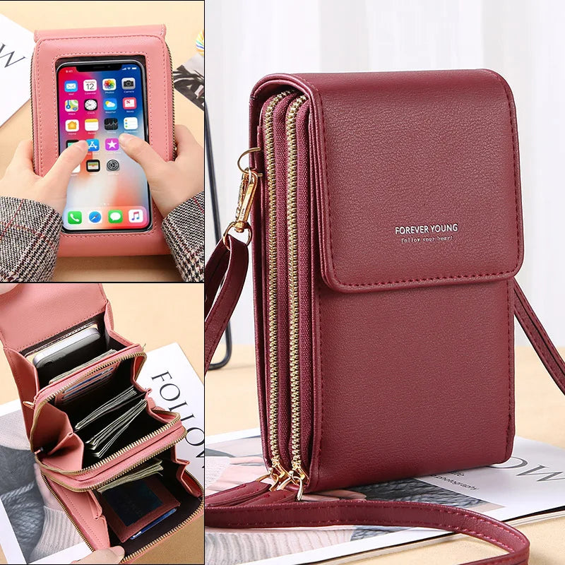 Handbags Women Bag Mobile Phone Bag Female Shoulder Bag Large Capacity Messenger Wallet Bag Multiple Intervals Card Bag