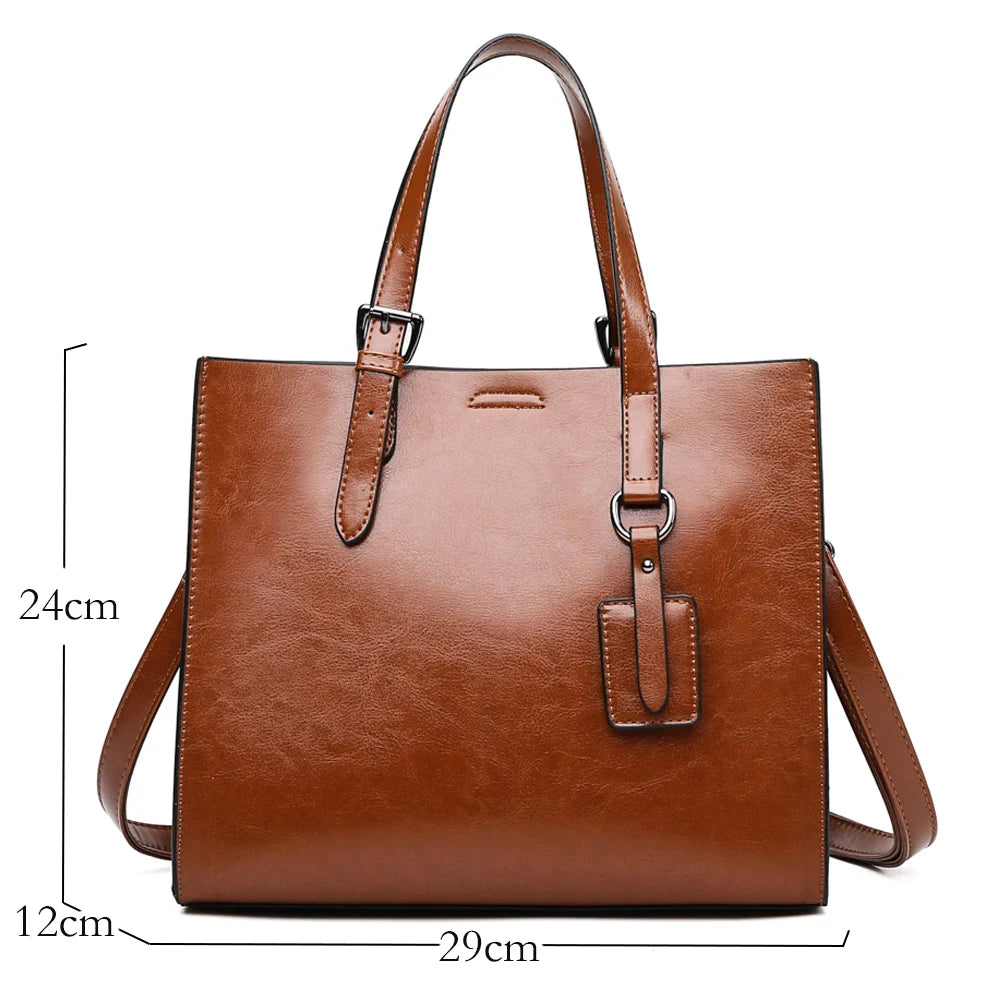 NEW Oil Wax Leather Women Handbags Designers Big Capacity Luxury Handbags Women Shoulder Bags Female Top-handle Bags Sac a Main