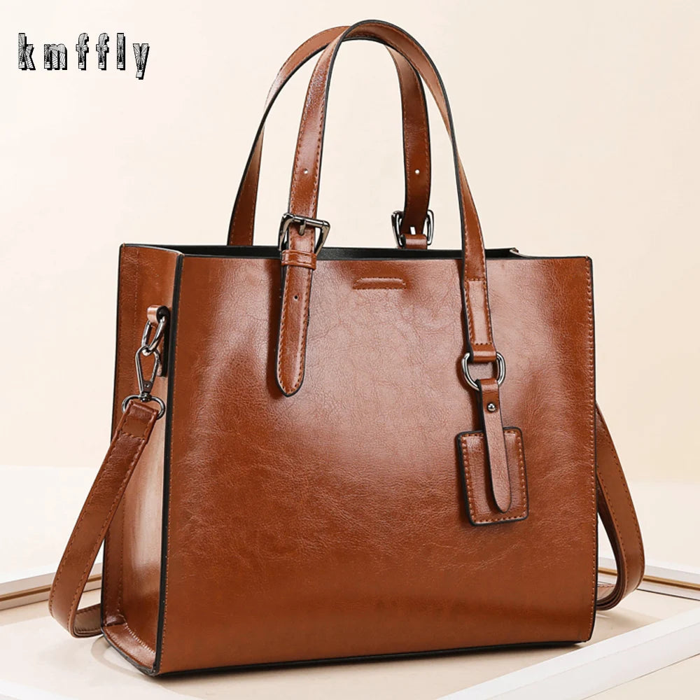 NEW Oil Wax Leather Women Handbags Designers Big Capacity Luxury Handbags Women Shoulder Bags Female Top-handle Bags Sac a Main