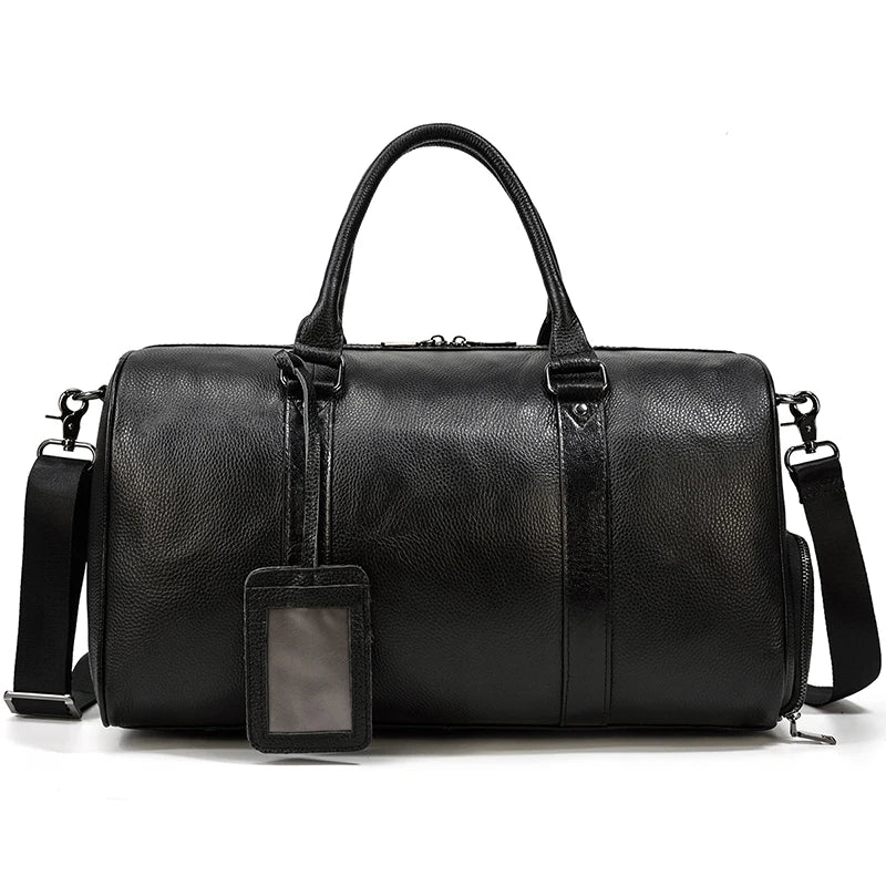 Cow leather travel bag luxury woman men duffle bags weekener bag leather bag for flight travel travelling bag male men gym bag