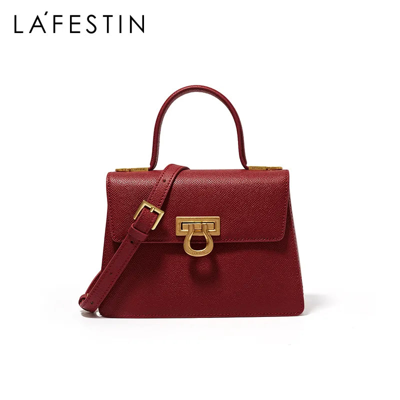 LA FESTIN New Trend Retro Mini Book Handbag Fashion One-shoulder Portable Messenger Leather Female Crossbody Bag Design