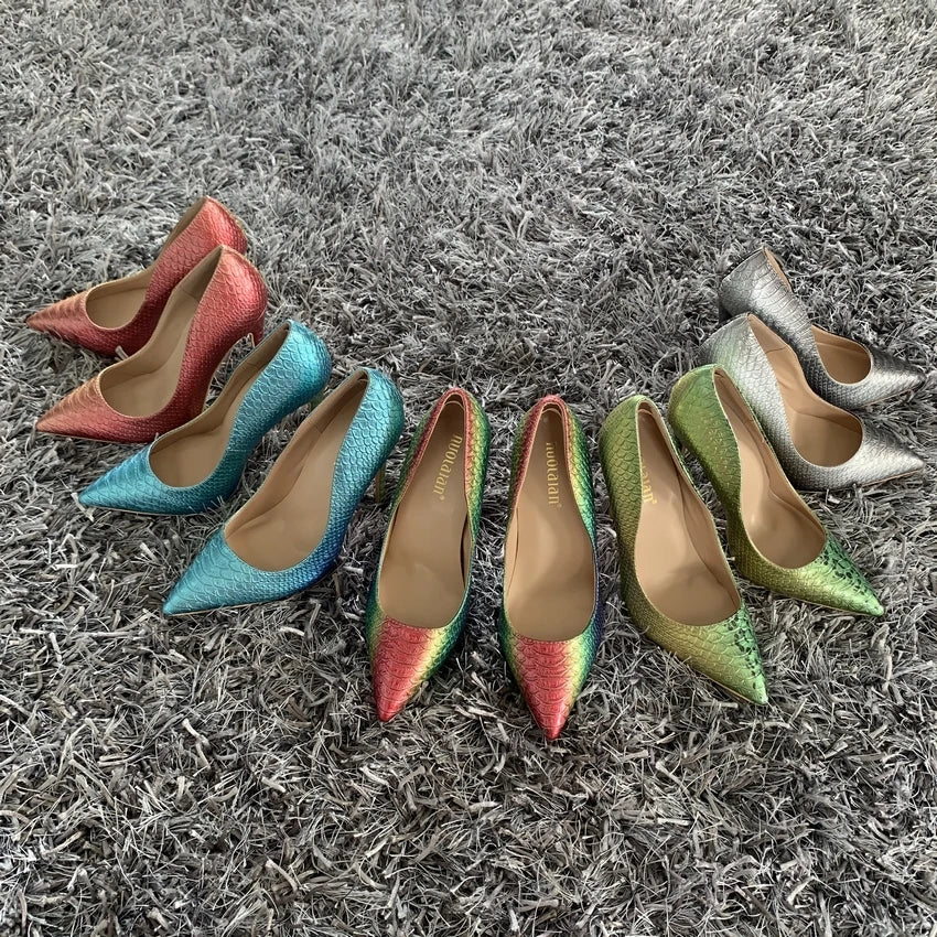 New fashion woman shoes snake printing party wedding shoes big size 35-42 sexy pointed toe female high heels pumps women shoes