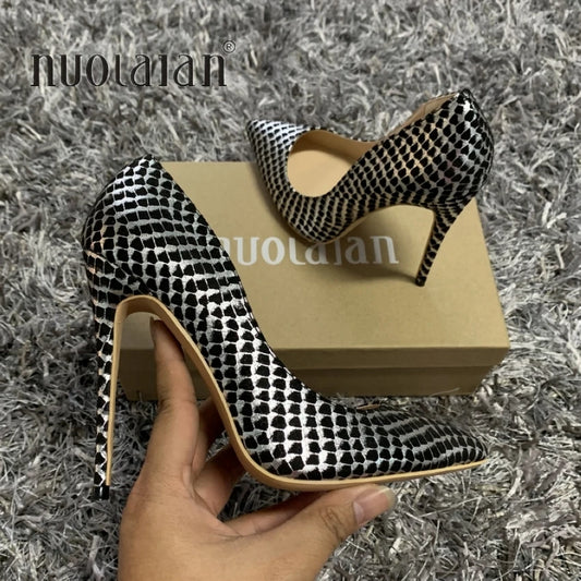 Women Pumps Heels Shoes Sexy Pointed Toe Sexy High Heel Shoes Stiletto Ladies 12cm 10cm 8cm plus size 35-42