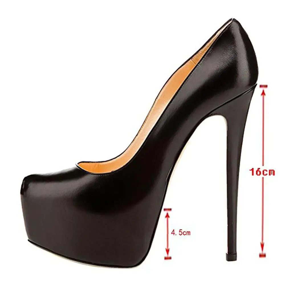 Onlymaker Women Platform  Pumps Round Toe Super Stiletto High Heel  Slip On Wedding Party Plus Size Shoes