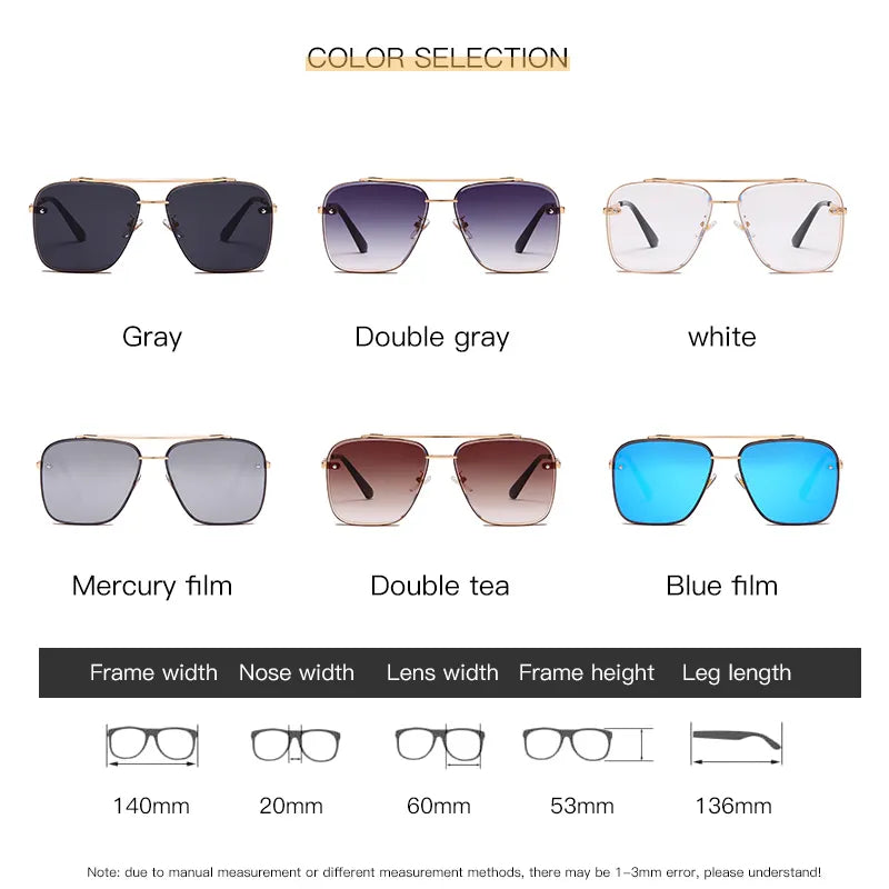 2021 Fashion Cool Men Driving Glasses Goggle Summer Style Gradient Brown Sunglasses Vintage Pilot Sun Glasses Punk Oculos De Sol