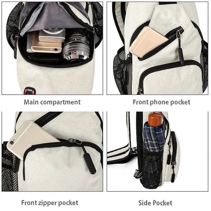 New Shoulder Bag Man 2023 Casual Chest Bag Business Male Bag Multi-Functional Women Backpack Cycling Sports Rucksack Travel Pack