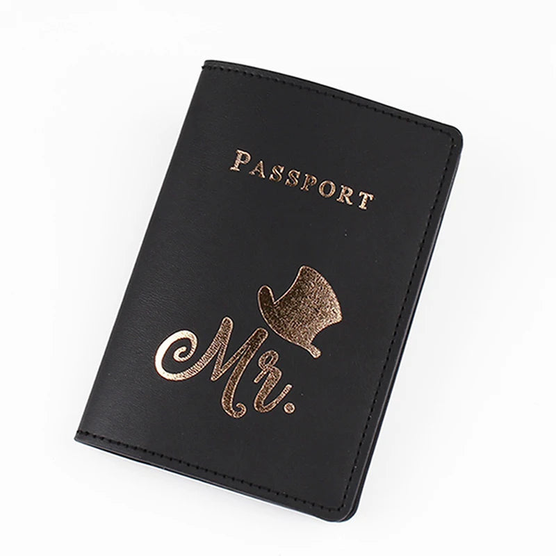 Travel Passport Protective Case Passport Holder PU Leather Creative Gilded Business Couple Commuting Document Storage Bag Holder