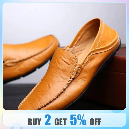 Men Loafers Leather Shoes For Men Casual Shoes Moccasins Breathable Men Driving Shoes Comfort Flats