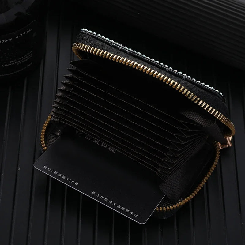 Women Card Storage Bag Stylish Coin Purse Rhinestone Small Wallet for Women Zipper Change Card Holder Wallets