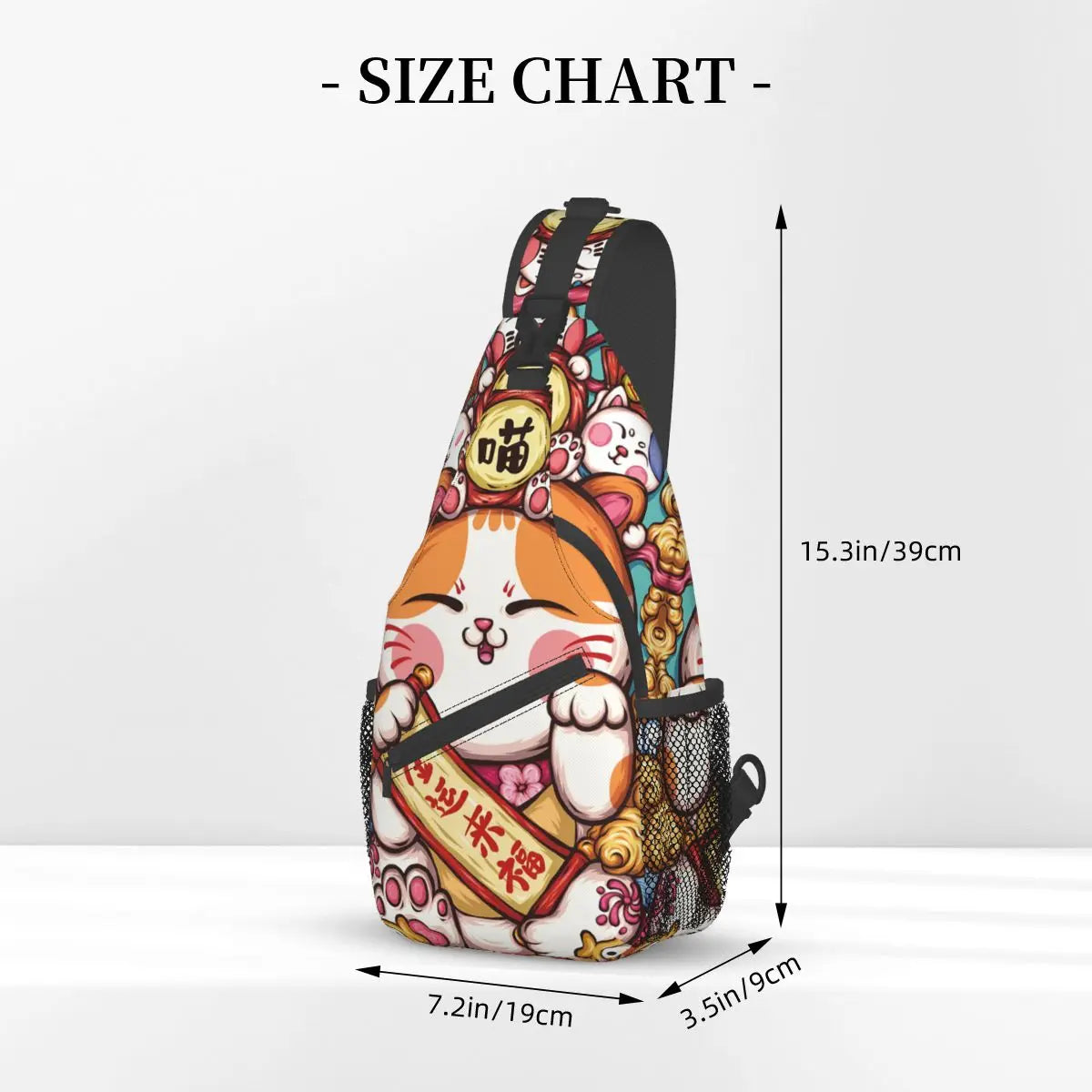 Japanese Style Crossbody Bag Sports Lucky And Blessing Chest Bag Unisex Women Man Fashion Shoulder Backpacks Travel