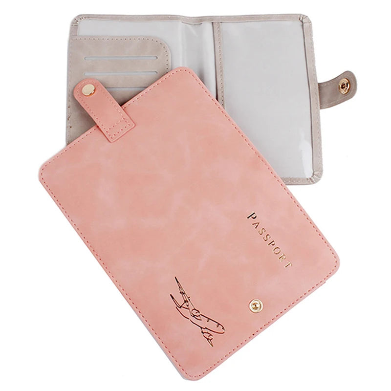 Simple Leather Passport Holder Passports Bag Cover Protection Case Fashion Document Bags Travel Abroad Ticket Solid Card Holder