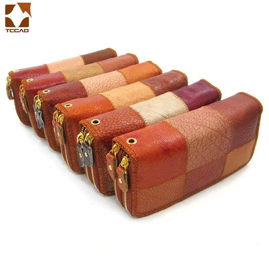 Women's Purse genuine Leather Wallet for Women Boho Purses Coins and Cards Ladies Wallets Long Clutch Bag Women Wristlet Wallets