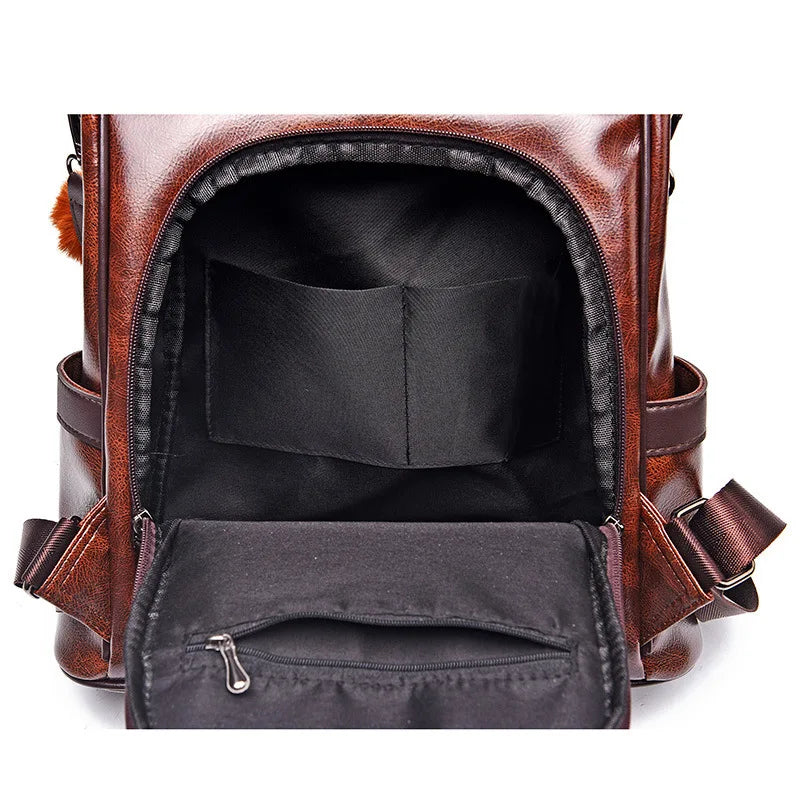 Vintage Backpacks Women Leather Shoulder Backpack Fashion Anti-theft Women Backpacks High Quality Leisure Shoulder Bags