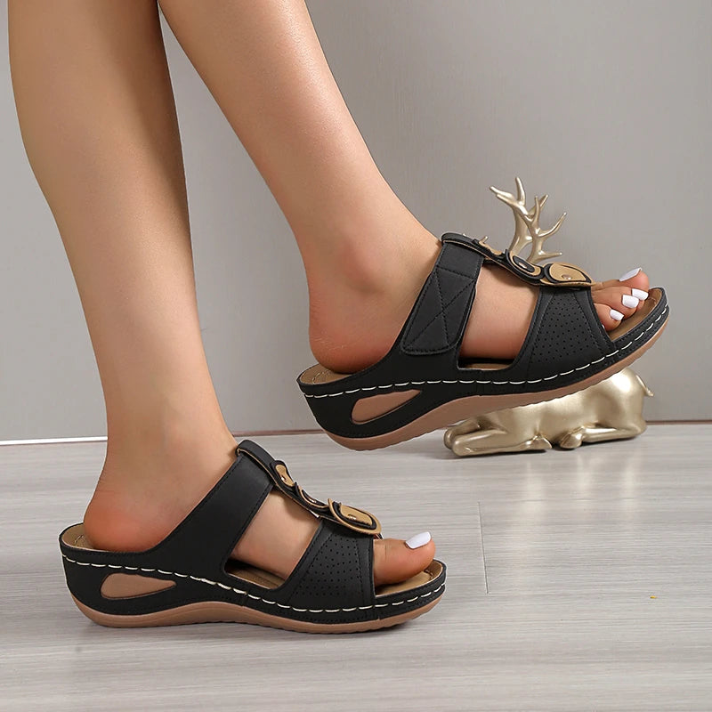 Summer women's new Roman sloping sandals