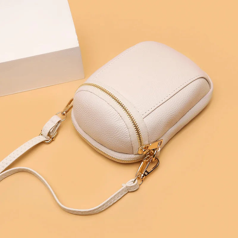 High-quality Soft Genuine Leather Mobile Phone Bag New Mini Cross-body Bag Texture Top Layer Cowhide Shoulder Bag for Women