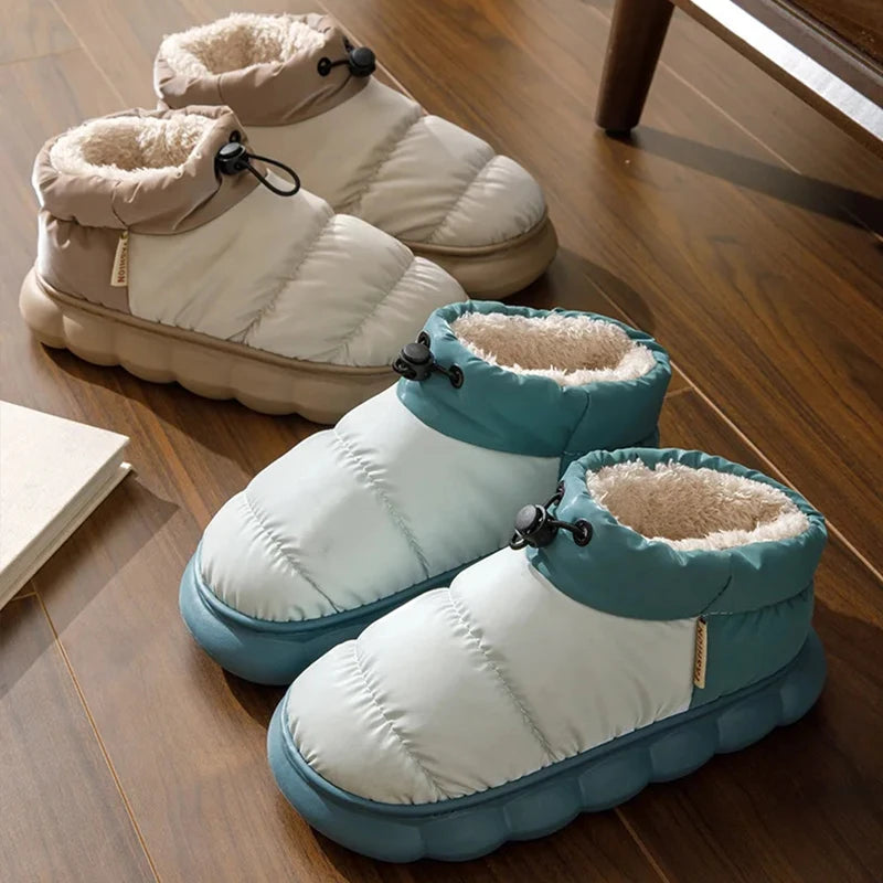 Bebealy Winter Fluffy Fur Shoes Ladies Men Sizes: 35-36 & 37-38 New Fashion Fluffy House Slippers Men Indoor Outdoor Warm Ankle Plush Padded Slippers