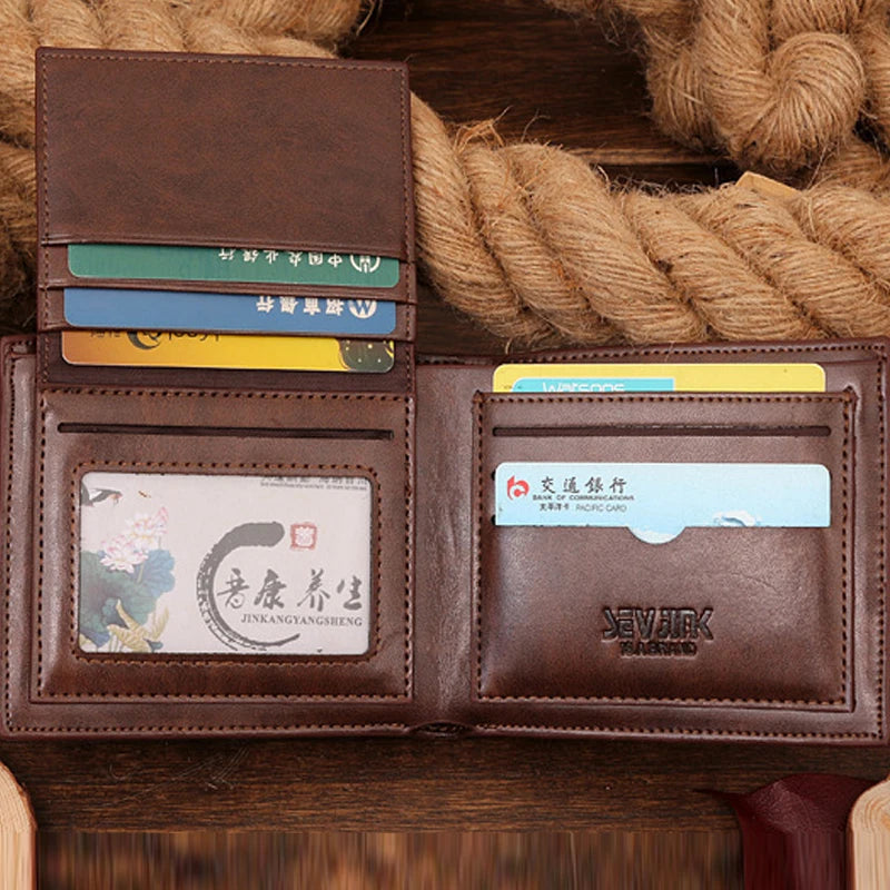 Crocodile Grain Genuine + PU Leather Short Design Wallet Fashion Coin Money Bag Card Holder Carteira Brown Pursh For Men