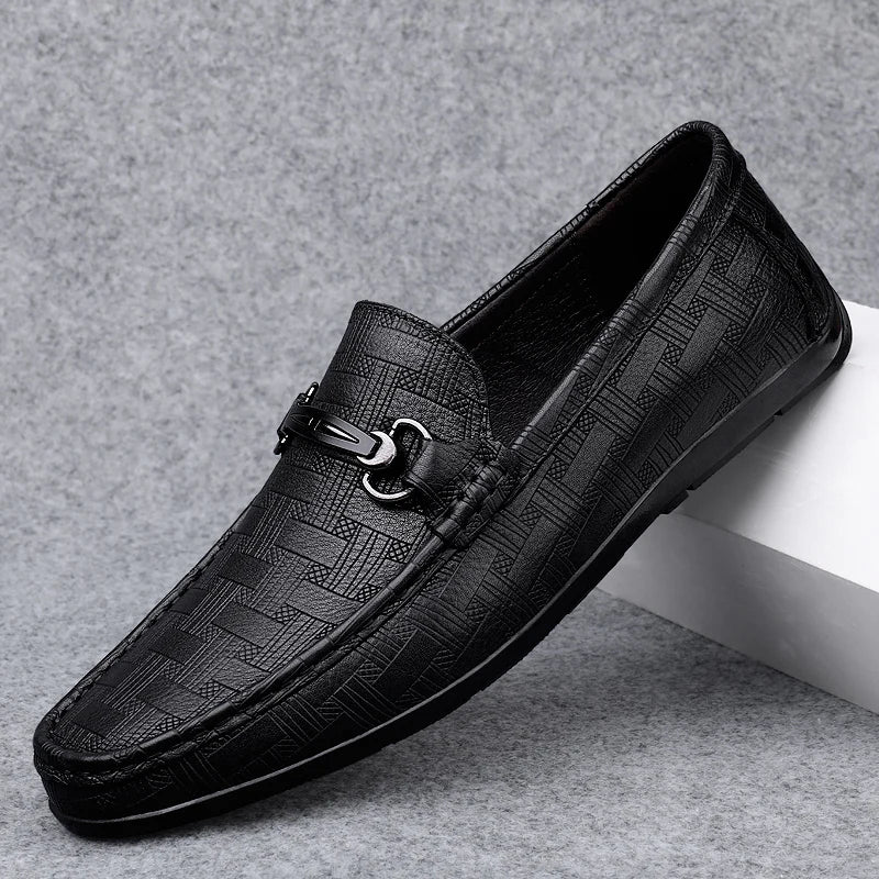 New Black Loafers Men's Leather High Quality Designer Men's Shoes Leather Shoes Soft Sole Comfortable Casual Shoes Moccasin