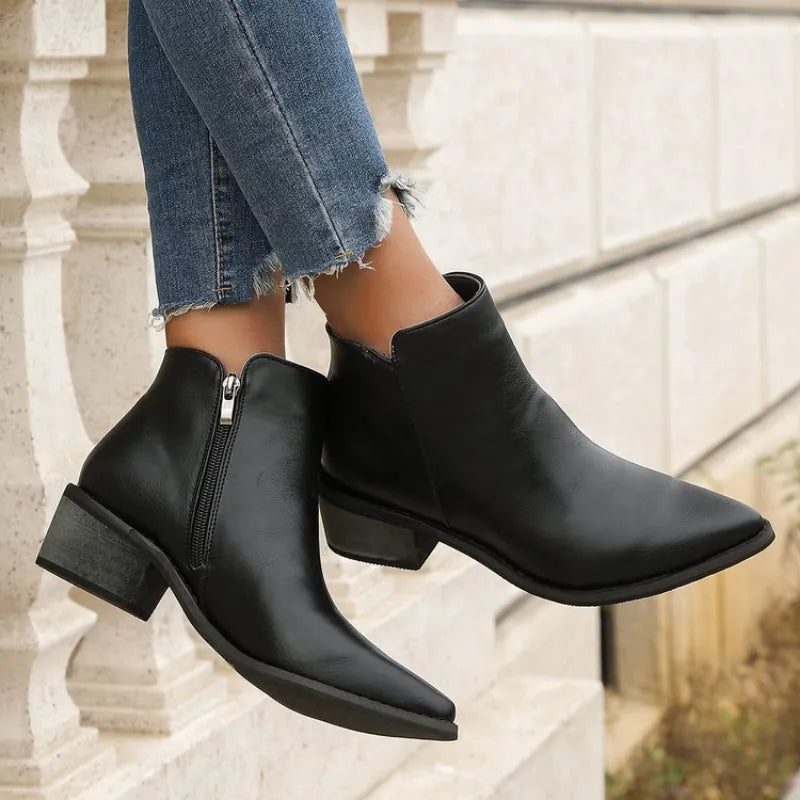 New Autumn Ankle Boots Winter Genuine Leather Women Boots Black Chelsea Boots Cow Suede Women Shoes Real Leather