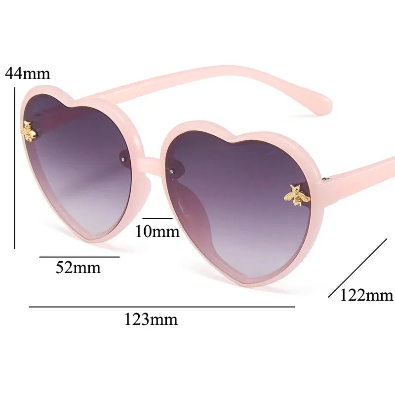 Fashion Brand Heart Kids Sunglasses New Children Cute Pink Cartoon Bee Sun Glasses Girls Boys Baby Gradient Eyewear