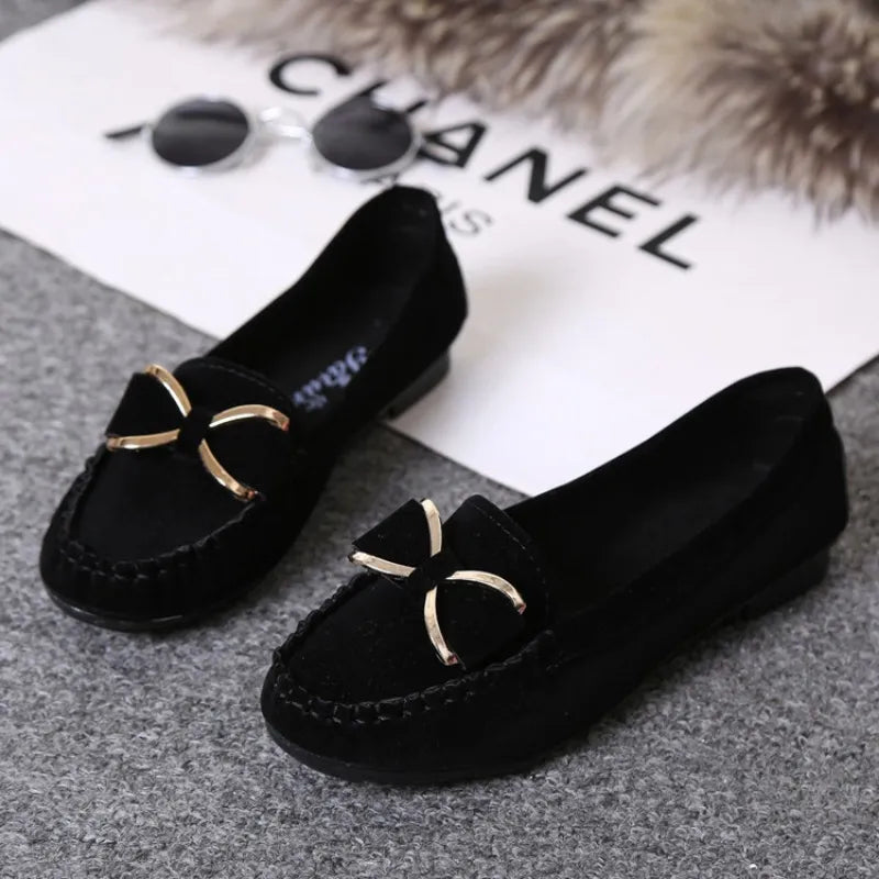 Fashion Casual Lofers Women's Flat Shoes Ladies Elegant Butterfly-Knot Comfortable Shoes Women Soft Classic Office Shoes