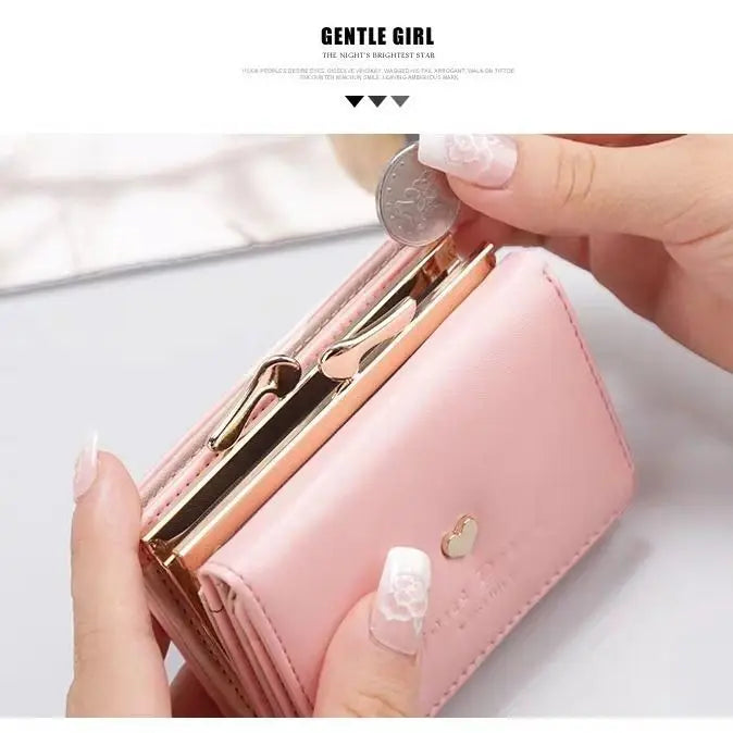 New Women's Wallet Fashion Women's Short Style Fold Wallet Handbag Cartoon Cute Zero Wallet Fold Coin Bag