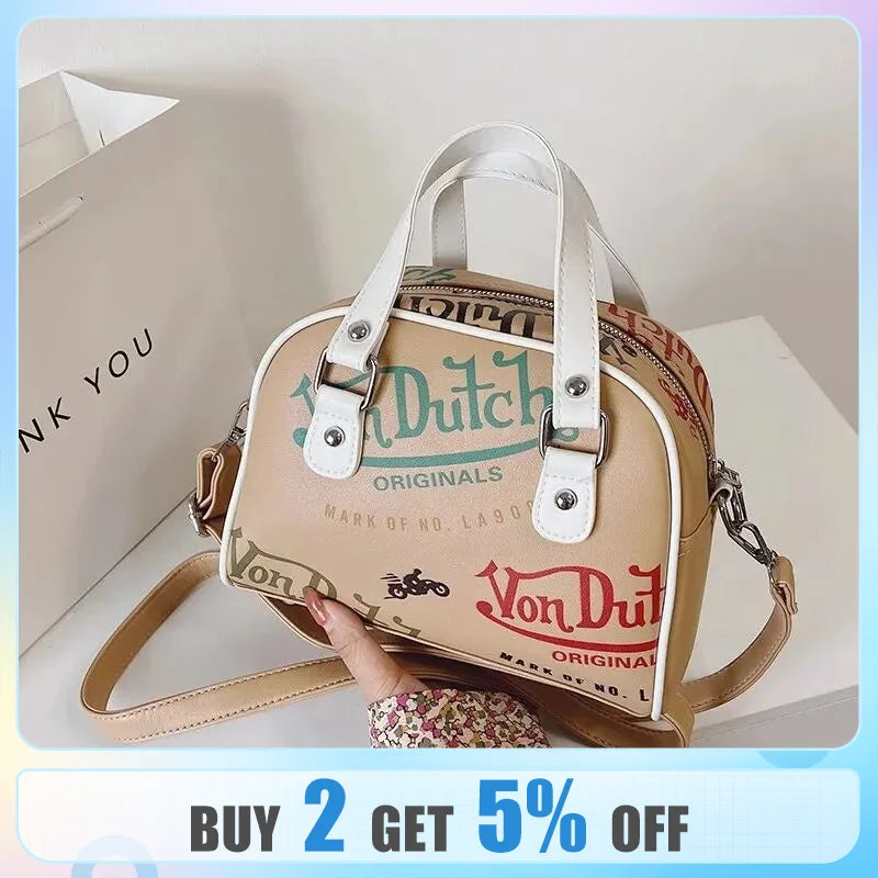 Women Bag Y2K Luxury Designer Handbag Shopping Crossbody Graffiti Purses PU Leather Shoulder Bags For Women