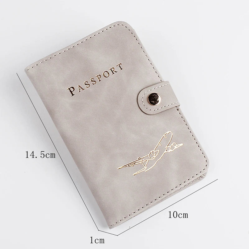 Simple Leather Passport Holder Passports Bag Cover Protection Case Fashion Document Bags Travel Abroad Ticket Solid Card Holder