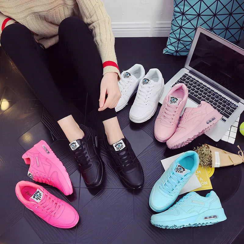 Women Chunky Sneakers Lace Up Platform Shoes Fashion Single shoe flat shoes