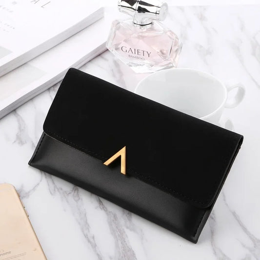 Leather Women Wallets Hasp Lady Moneybags Zipper Coin Purse Woman Envelope Wallet Money Cards ID Holder Bags Purses Pocket