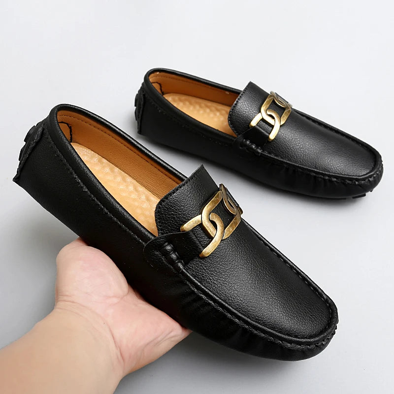 Loafers Men Handmade PU Leather Loafers for Men Casual Driving Flats Shoes Comfortable Slip-on Moccasins Men Loafer Shoes