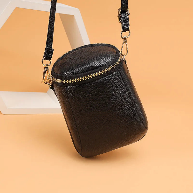 High-quality Soft Genuine Leather Mobile Phone Bag New Mini Cross-body Bag Texture Top Layer Cowhide Shoulder Bag for Women