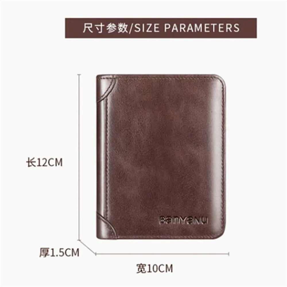 Men's Wallet Leather Billfold Slim Credit Card ID Holder Short Male Purse High Quality Business Foldable Wallets Cards Money Bag