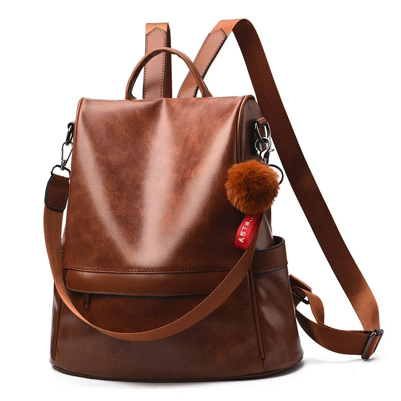 Vintage Backpacks Women Leather Shoulder Backpack Fashion Anti-theft Women Backpacks High Quality Leisure Shoulder Bags
