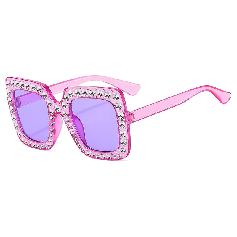 XJiea Children Fashion Sunglasses Designer Trendy Oversized Square Kids Sun Glasses Colorful Parent-child Style Shades UV400