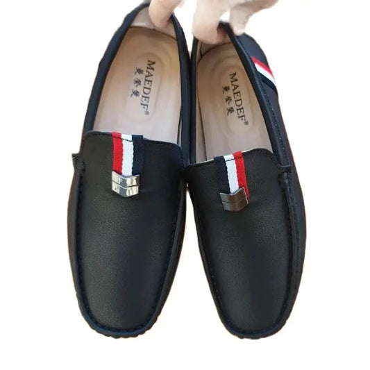 YRZL Loafers Men Casual PU Leather Loafers Luxury Brand Mens Loafers Moccasins Breathable Slip on Black Driving Shoes Man