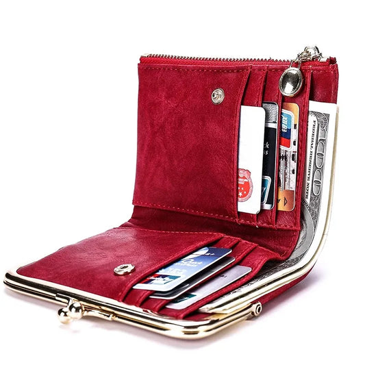 New Women Wallets Female Short Hasp Pu Leather Purses Ladies Portable Money bag Large Capacity Card Holders Portable Clutch