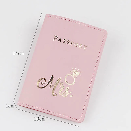 Travel Passport Protective Case Passport Holder PU Leather Creative Gilded Business Couple Commuting Document Storage Bag Holder