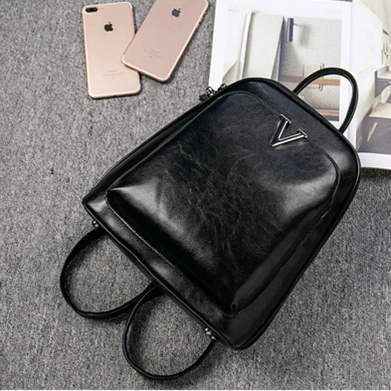 Women Backpack Cross Body Shoulder Bags Daypack Oil Wax Genuine Leather School Fashion Retro Cowhide Female Rucksack Backpacks