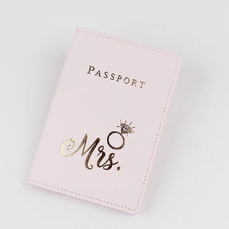 Travel Passport Protective Case Passport Holder PU Leather Creative Gilded Business Couple Commuting Document Storage Bag Holder