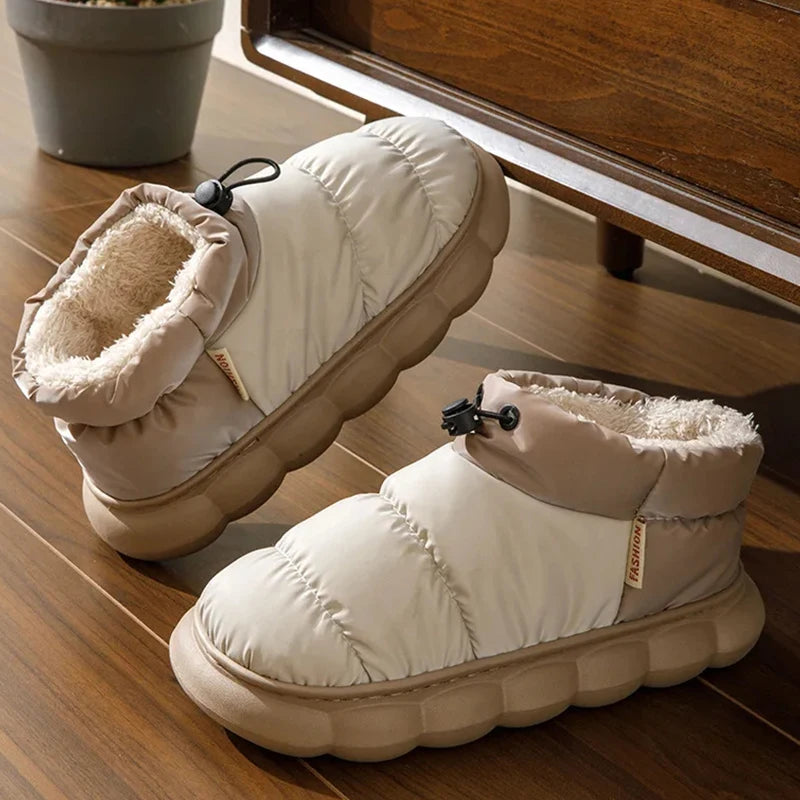 Bebealy Winter Fluffy Fur Shoes Ladies Men Sizes: 35-36 & 37-38 New Fashion Fluffy House Slippers Men Indoor Outdoor Warm Ankle Plush Padded Slippers