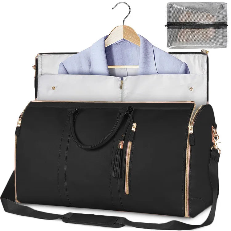 New Women's Large PU Folding Suit Storage Bag Large Capacity Hand Luggage Bag Travel Bag Multi Function