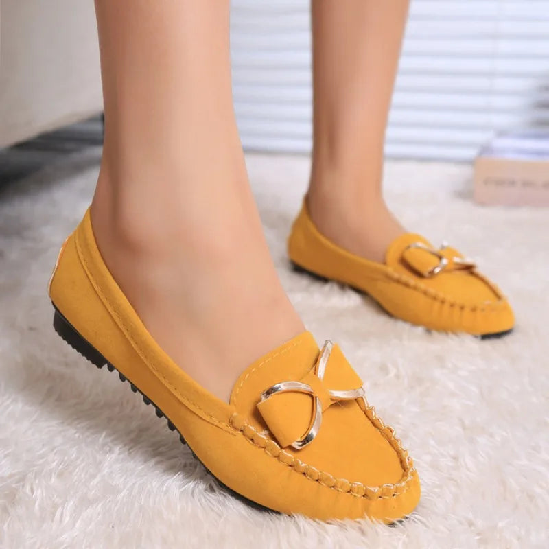 Fashion Casual Lofers Women's Flat Shoes Ladies Elegant Butterfly-Knot Comfortable Shoes Women Soft Classic Office Shoes