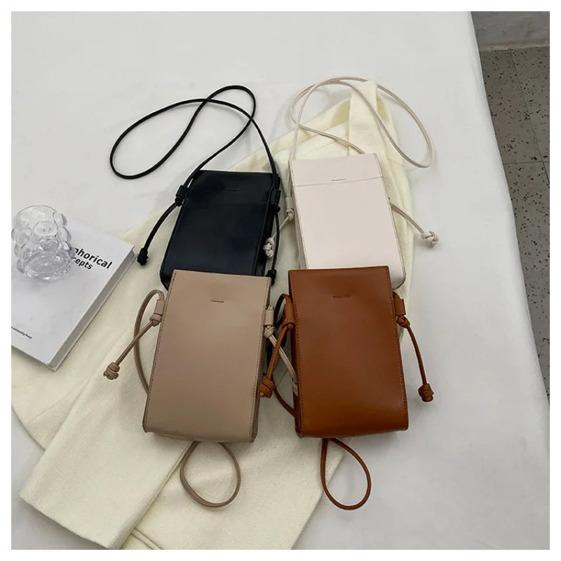 Fashion Versatile Crossbody Bag New Ins Simple Soft Leather Shoulder Bag Women Light Zero Wallet Mobile Bag