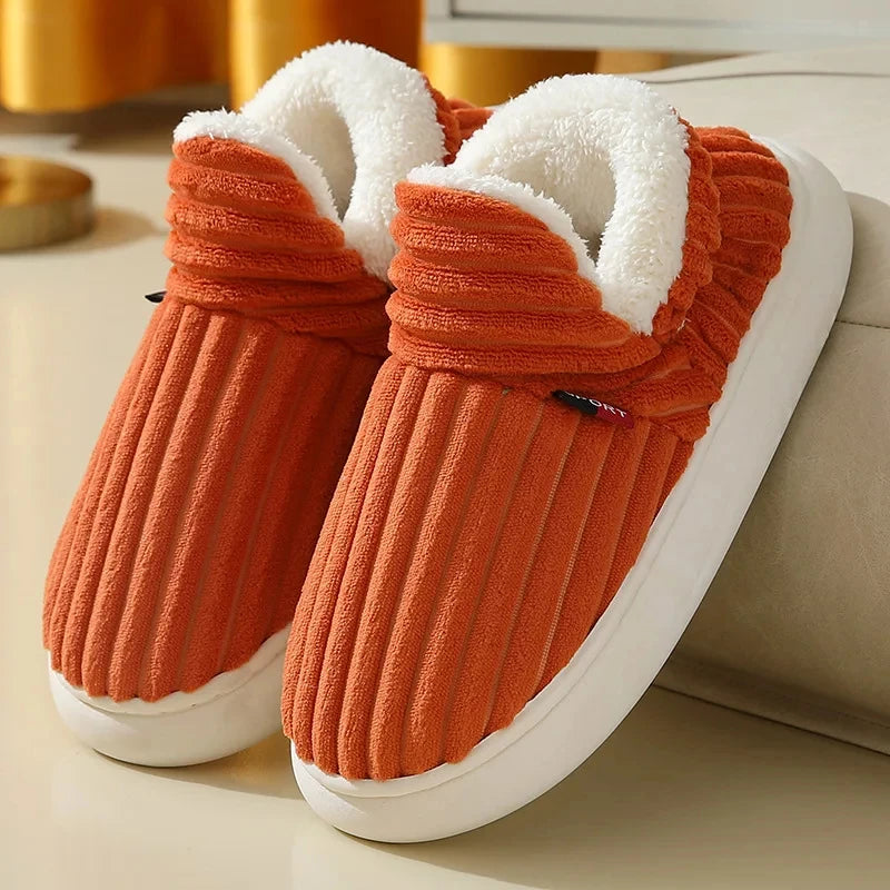 Bebealy Winter Fluffy Fur Shoes Ladies Men Sizes: 35-36 & 37-38 New Fashion Fluffy House Slippers Men Indoor Outdoor Warm Ankle Plush Padded Slippers