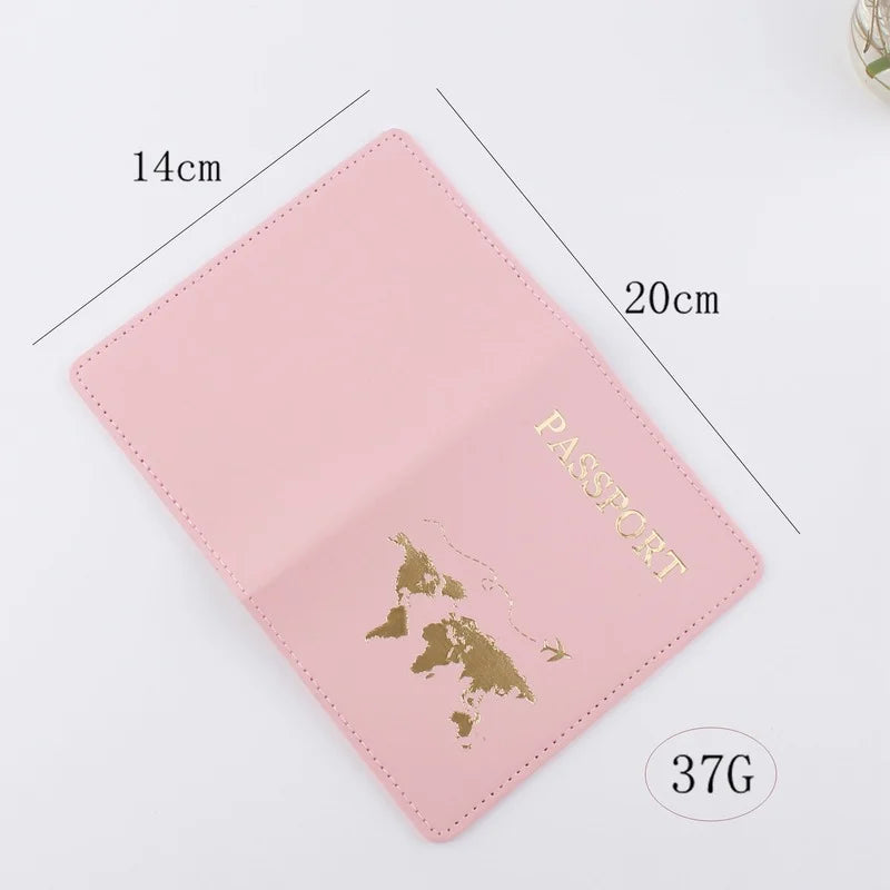 PU Leather Travel Passport Cover  Fashion Women Passport Holder Case for Men Travel Document Credit Card Case