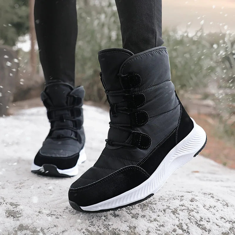 Winter Women Boots Plush Warm Thick Soled Cotton Shoes For Women Non-slip Platform Ankle Boots Waterproof Snow Boots