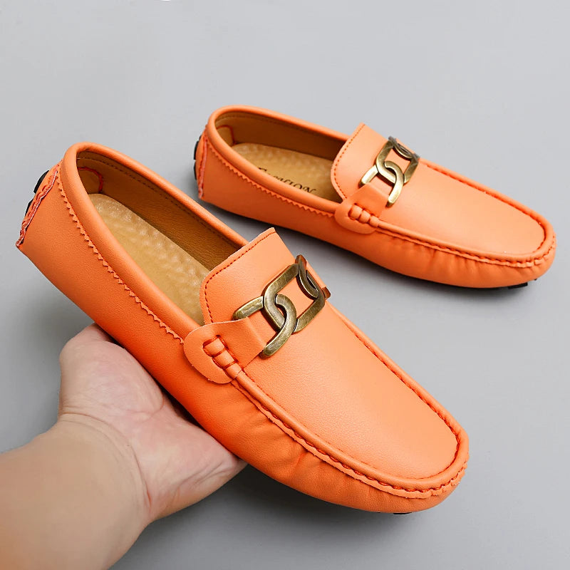 Loafers Men Handmade PU Leather Loafers for Men Casual Driving Flats Shoes Comfortable Slip-on Moccasins Men Loafer Shoes